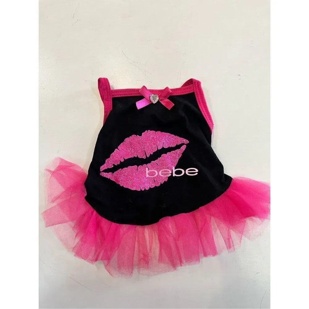 Dogs Bebe Black Kiss Lips Punk TuTu Dress Size‎ S